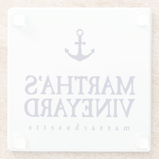 Martha's Vineyard Glazen Onderzetter (Achterkant)