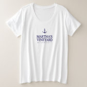 Martha's Vineyard Grote Maat T-shirt (Design voorkant)