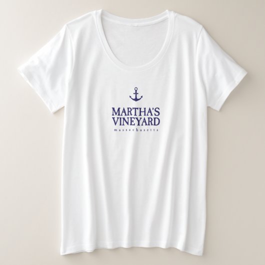 Martha's Vineyard Grote Maat T-shirt (Design voorkant)