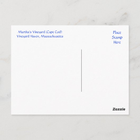 Martha's Vineyard Harbour Cape Cod Mass Post Card Briefkaart (Achterkant)