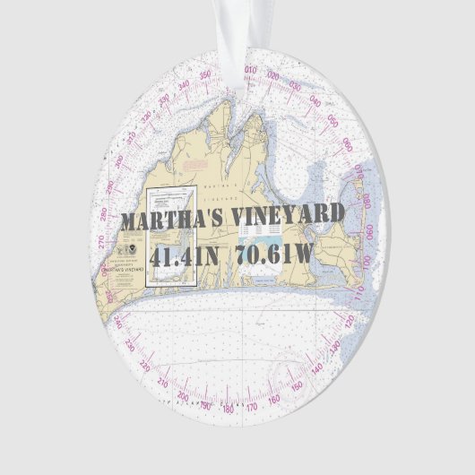 Martha's Vineyard Herdenking Nautisch 2-zijdig Ornament (voorkant)