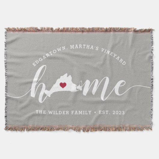 Martha's Vineyard Home Town Personalized Deken (Voorkant)