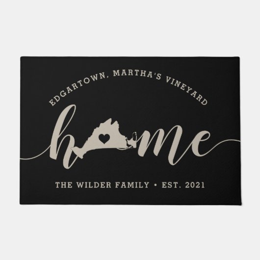 Martha's Vineyard Home Town Personalized Deurmat (Voorkant)