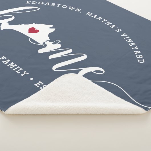 Martha's Vineyard Home Town Personalized Sherpa Deken (3/4)