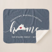 Martha's Vineyard Home Town Personalized Sherpa Deken (Voorkant (horizontaal))