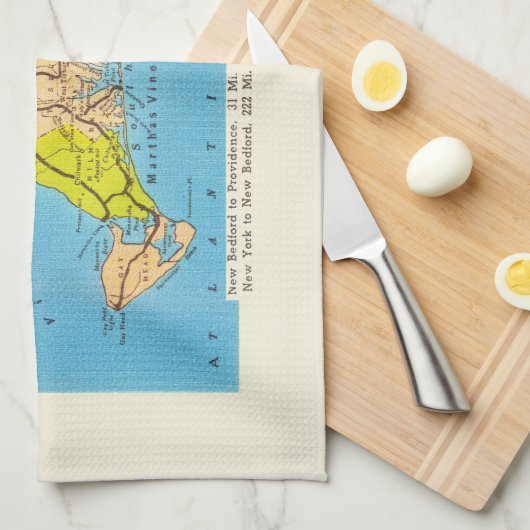 Martha's Vineyard Island Auto Map Theedoek (Quarter Fold)