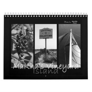 Martha's Vineyard Island Black & White Calendar Kalender