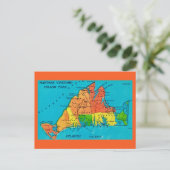 Martha's Vineyard Island Map Postcard Briefkaart (Staand voorkant)