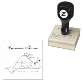 Martha's Vineyard kaart #1 Naam Rubberstempel (Gestempeld)