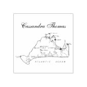 Martha's Vineyard  kaart #1 Naam Rubberstempel (Afrduk)