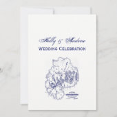 Martha's Vineyard Kaart #1 Navy Blue Invitat (Voorkant)