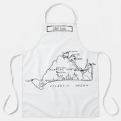 Martha's Vineyard  Kaart #1 Zwart Schort (Voorkant)