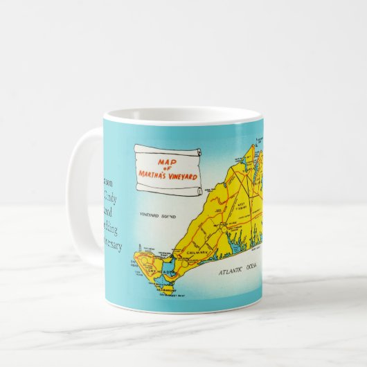 Martha's Vineyard kaart aangepaste mok (Voorkant links)