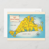 Martha's Vineyard-kaart Briefkaart (Voorkant / Achterkant)