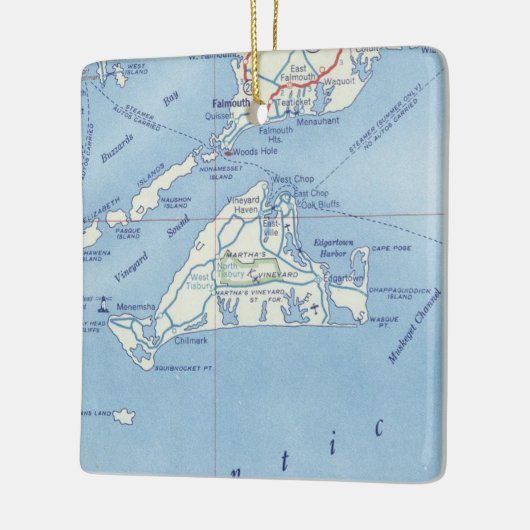 Marthas Vineyard  kaart Keramisch Ornament (Links)