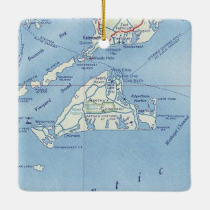 Marthas Vineyard kaart Keramisch Ornament