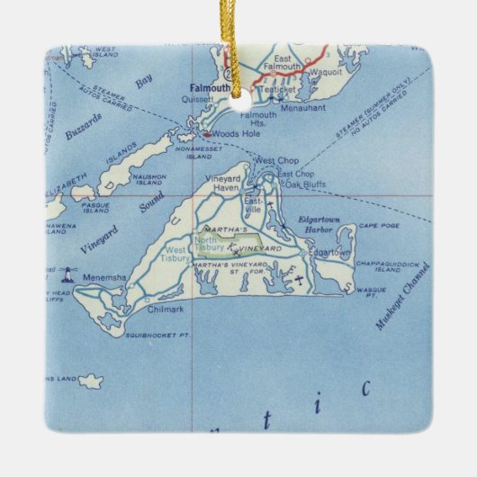 Marthas Vineyard  kaart Keramisch Ornament (Voorkant)