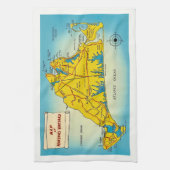 Martha's Vineyard Kaart Theedoek (Verticaal)