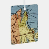 Martha's Vineyard Kaartornament Metalen Ornament (Voorkant Rechts)