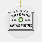 Martha's Vineyard kerstversiering Keramisch Ornament (Achterkant)