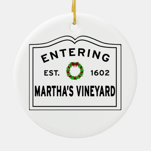 Martha's Vineyard kerstversiering Keramisch Ornament (Achterkant)