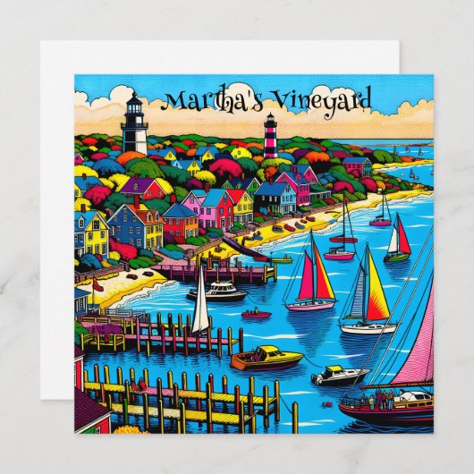 Martha's Vineyard | Kleurrijke Abstracte Kunst (Voorkant / Achterkant)