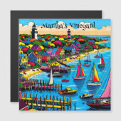 Martha's Vineyard | Kleurrijke Abstracte kunst (Voorkant / Achterkant)