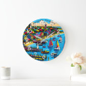 Martha's Vineyard | Kleurrijke Abstracte kunst Grote Klok (Huis)