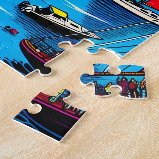 Martha's Vineyard | Kleurrijke Abstracte kunst Legpuzzel (Zijkant)