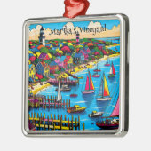 Martha's Vineyard | Kleurrijke Abstracte kunst Metalen Ornament (Links)