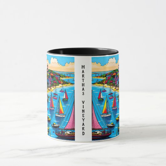 Martha's Vineyard | Kleurrijke Abstracte kunst Mok (Midden)