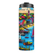 Martha's Vineyard | Kleurrijke Abstracte kunst Thermosbeker (Voorkant)