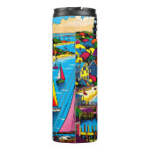 Martha's Vineyard | Kleurrijke Abstracte kunst Thermosbeker (Achterkant)