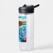 Martha's Vineyard | Kleurrijke Abstracte kunst Waterfles (Links)