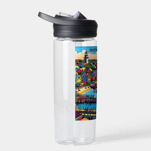 Martha's Vineyard | Kleurrijke Abstracte kunst Waterfles (Rechts)