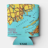 Martha's Vineyard Kleurrijke Kaart Koelbox Blikjeskoeler (Achterkant)
