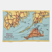 Martha's Vineyard kustkaart Theedoek (Horizontaal)