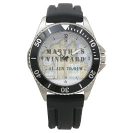 Martha's Vineyard Latitude Longitude Boater Horloge