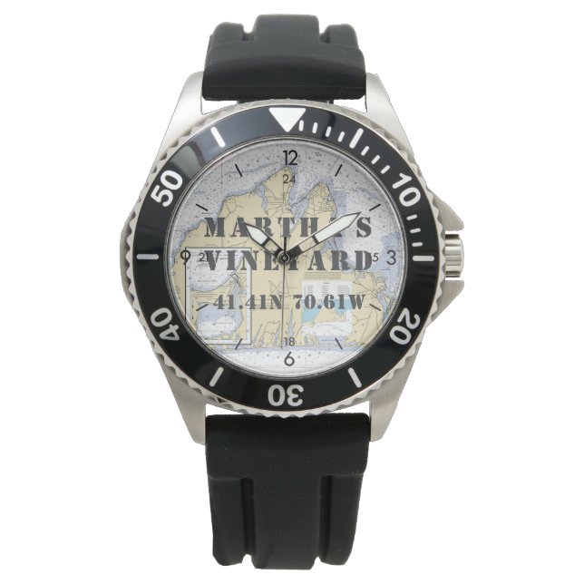 Martha's Vineyard Latitude Longitude Boater Horloge (Voorkant)