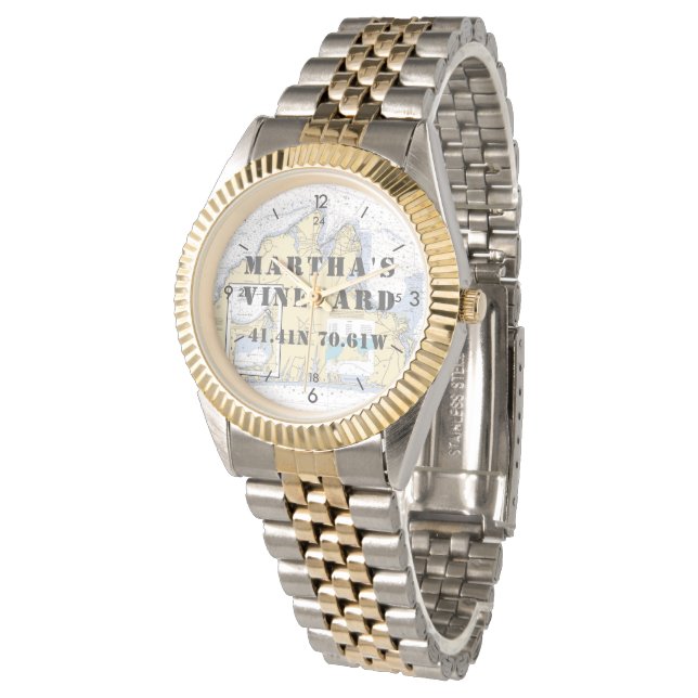 Martha's Vineyard Latitude Longitude Boater Horloge (Gekanteld)