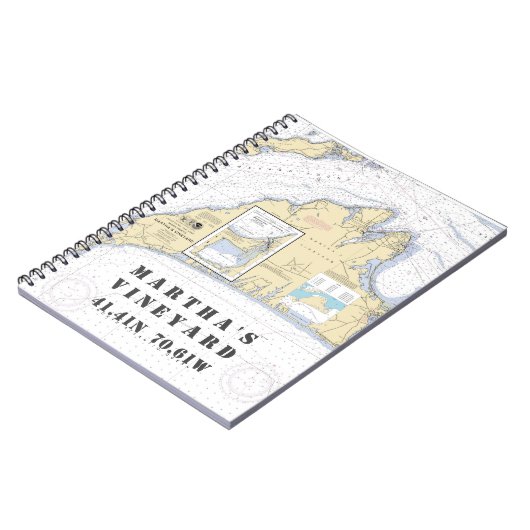 Martha's Vineyard Latitude Longitude Boater Notitieboek (Linkerzijde)