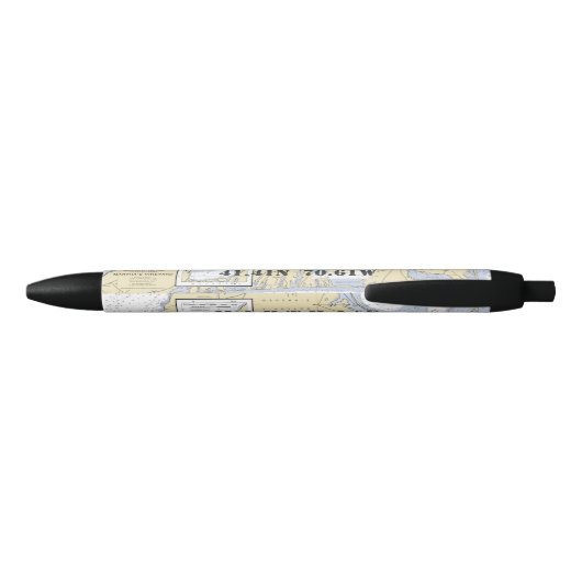 Martha's Vineyard Latitude Longitude Nautical Blauwe Inkt Pen (Achterkant)