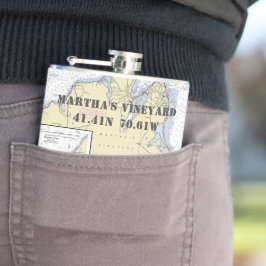 Martha's Vineyard Latitude Longitude Nautical Heupfles