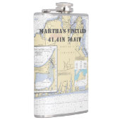 Martha's Vineyard Latitude Longitude Nautical Heupfles (Rechts)