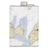 Martha's Vineyard Latitude Longitude Nautical Heupfles (Achterkant)