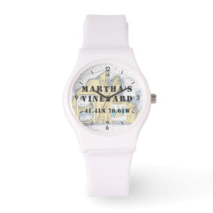 Martha's Vineyard Latitude Longitude Nautical Horloge