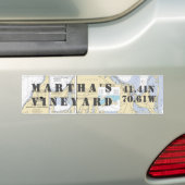 Martha's Vineyard Latitude Navigatie Bumpersticker (Op auto)
