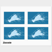  Martha's Vineyard, lichtblauw + wit Rechthoekige Sticker (Vel)