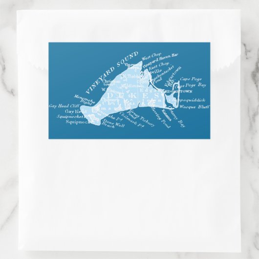 Martha's Vineyard, lichtblauw + wit Rechthoekige Sticker (Tas)