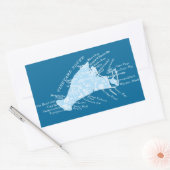  Martha's Vineyard, lichtblauw + wit Rechthoekige Sticker (Envelop)